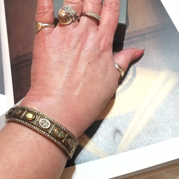 NEW TAT 2 Briana Erin Labradorite Coin Bangle Bracelet - Picture 6 of 8